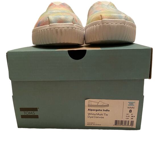 TOMS Alpargata Indio Tie Dye Slip On Sneakers Size 8 - Picture 6 of 6